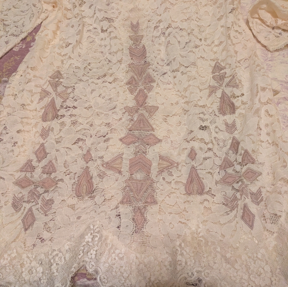 Free People Boho Festival Lace Tunic - Ivory - Small - Like New - Picture 11 of 11